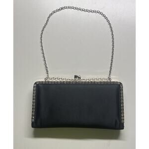 Franchi Handbag clutch Evening Cocktail Purse‎ Black Bejeweled